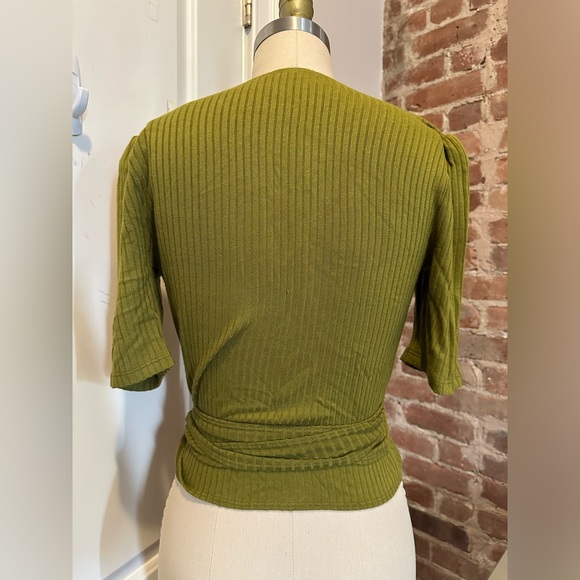 Reformation Jeans Ribbed Wrap Top - Picture 4 of 6